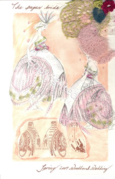 Knitted/crochet  design board 'The Pagan Bride'