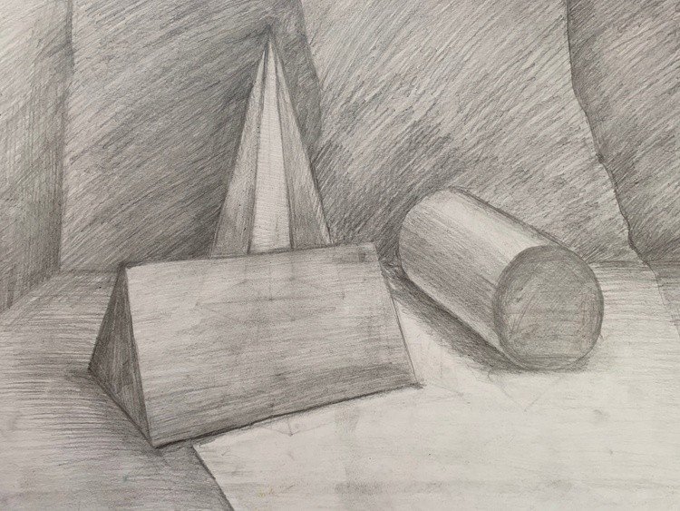 still life of geometric shapes