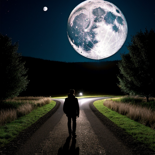 Young Man Walking At Night