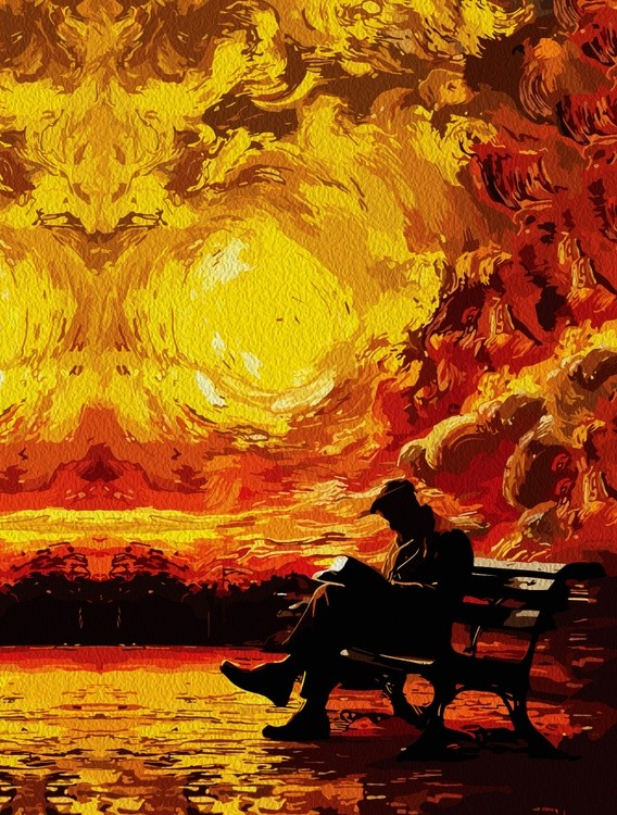 Lost in Thought – Surreal Sunset Reflection