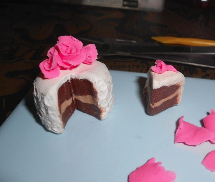 my first polymer clay cake