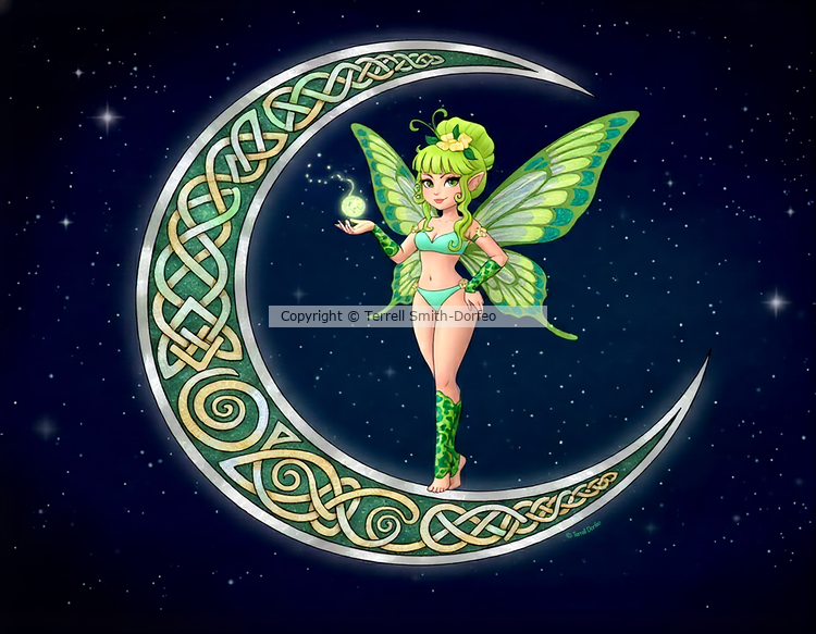 Crescent Celtic Moon Fairy