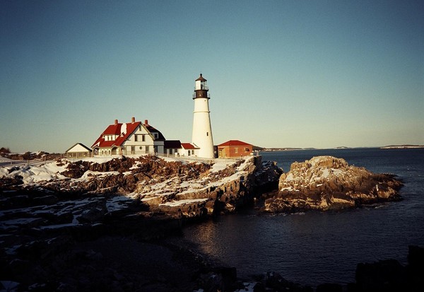 Snowdusted Winter Morning at Portland Head Lightho