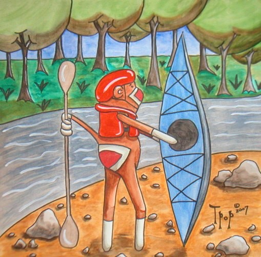 Kayak Sock Monkey