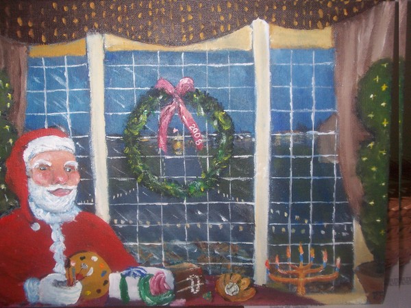 Santa resting up in are club house