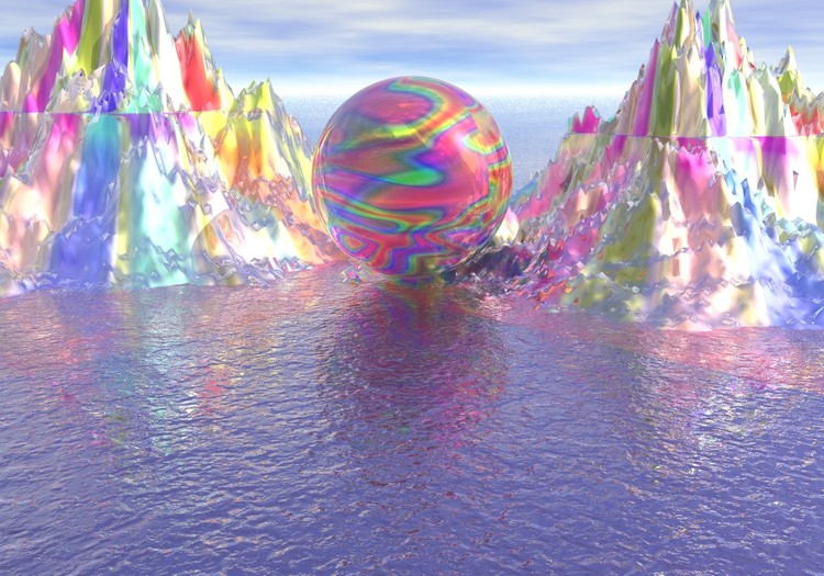 rainbow glossy mountain