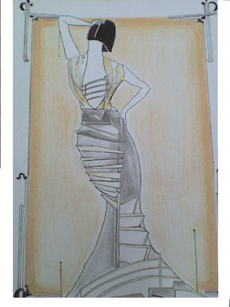 spiral staircase woman