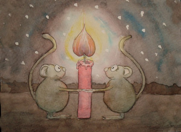 Mice Couple with Candle