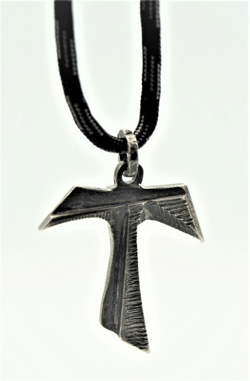 Tau Cross for Men , Heavy Solid Sterling SilverCross . USA Original Paracord 550 type parachute line