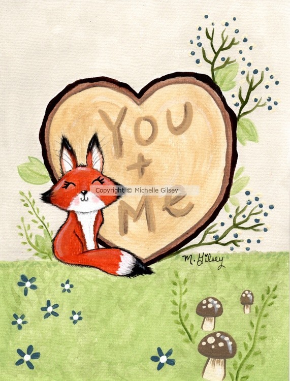 Foxy Woodslice Heart You + Me