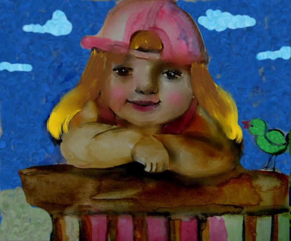 the little girl and th e bird