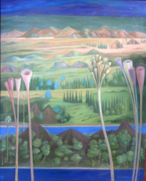 Flowers on Green Landscape