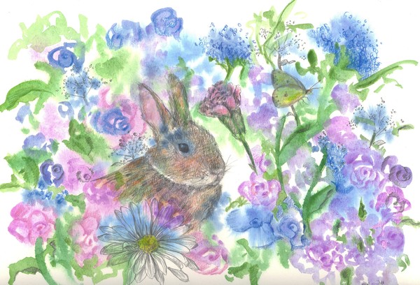 Rabbit and Flowers