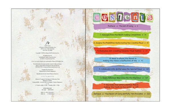 Living Artfully contents page