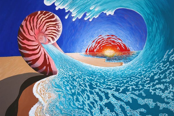 NAUTILUS SHELL AND THE WAVE