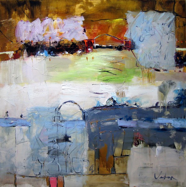 1169, Bridge reflections,100-110 cm, oil on canvas, 2011