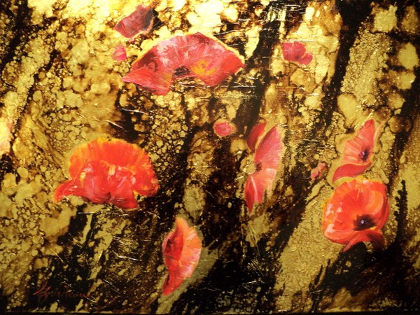 POPPIES IN GOLD II