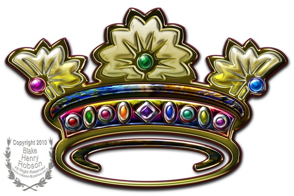 Deco golden royal jeweled crown