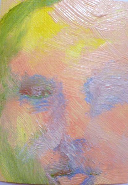 Face, Oil 2, ACEO by Strongwater Branching