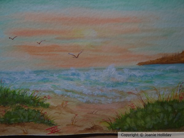 THE SEA, 4X6 WATERCOLOR