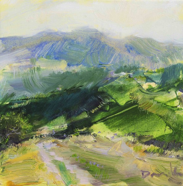 Mountains near Dzvari 25 x 25 cm oil on linen 