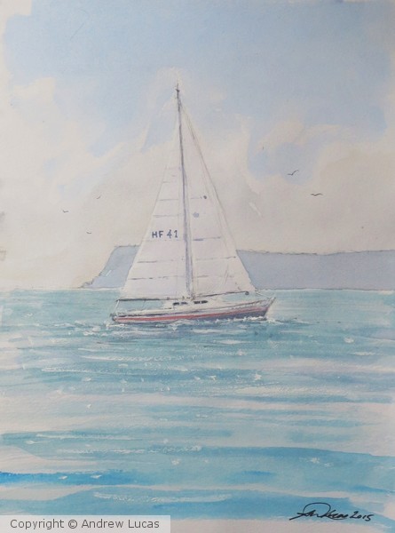 Across the bay.