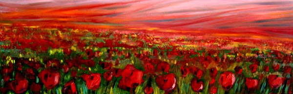 Poppies in flames