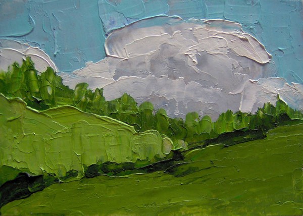 Cloudy Hills~Impressionist Oil Painting