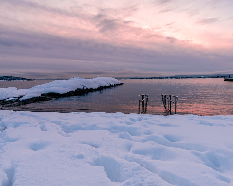 Snowy frozen landscape