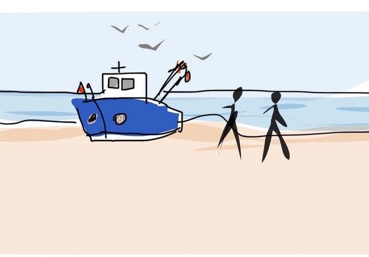 Fishermen's boat on Monte Gordo beach