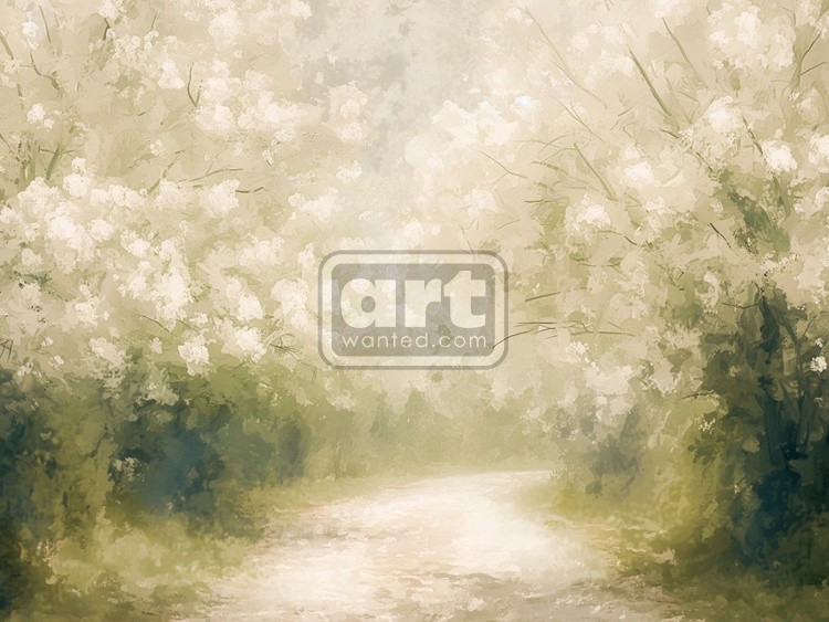 Spring Print, Flower Field Landscape Printable Art, Flower Meadow Oil Painting, Vintage Style decor