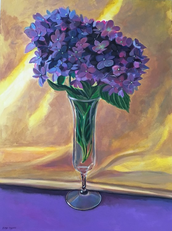 Blue and purple hydrangea
