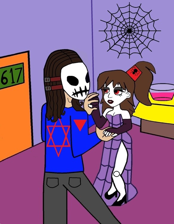 aspin visin x death slasher jaek dancing at the halloween party