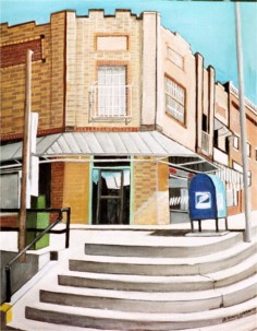 on the corner