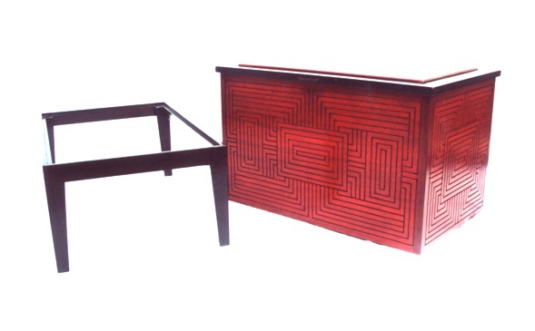 THE MAZE Carved & Inlaid Wooden Chest