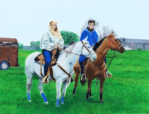 Two women, two horses