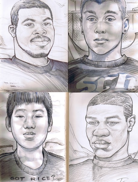 Pensive pencil portraits - Students