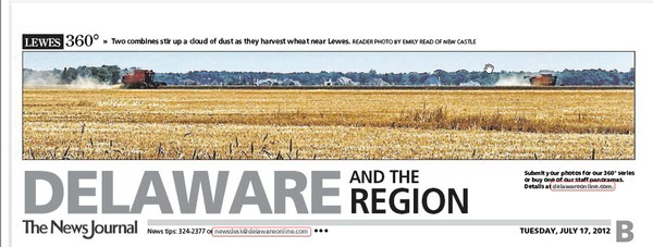 58th News Journal Panorama-Gathering in the Wheat