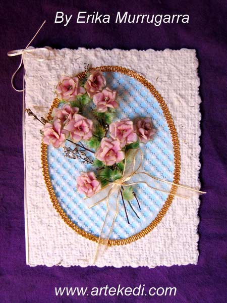 Pergamano card with flowers
