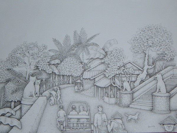 Temple steps Laos