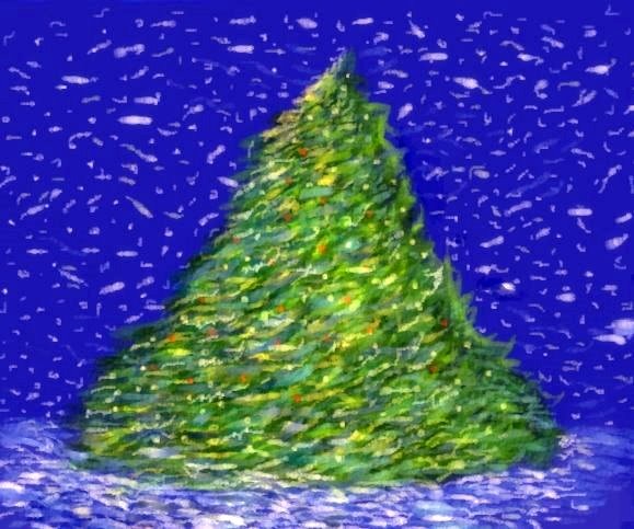 Christmas Greens in Blue