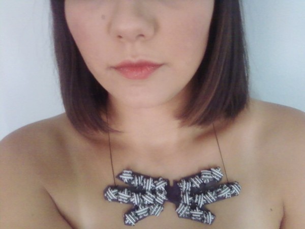 Skellington Bat Necklace (paper stars)