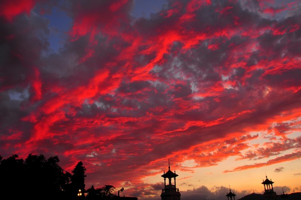 Scarlet sky