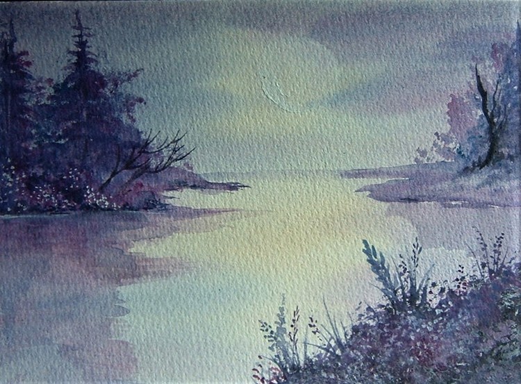 Fantasy watercolour landscape