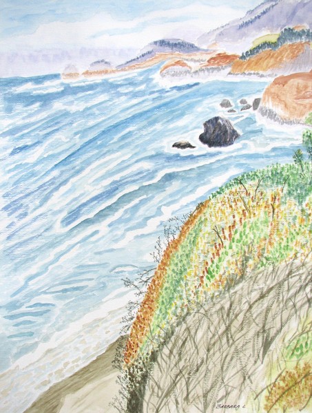 Storm a Comin' - Big Sur,CA Watercolor