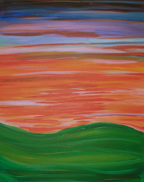 Sunset over hills