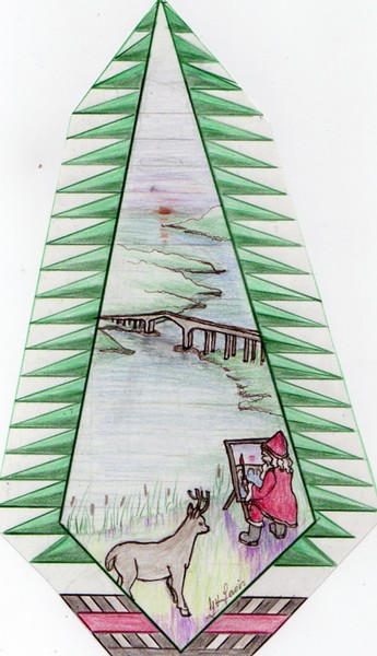 Design for Orwell Art Club Xmas 'kipper' tie.