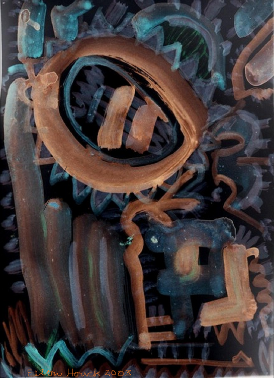 MOON SHADOW 12...(c)..2003..elton houck.. acrylic 12 X 16 paper..ELTON'S ART TIME VAULT