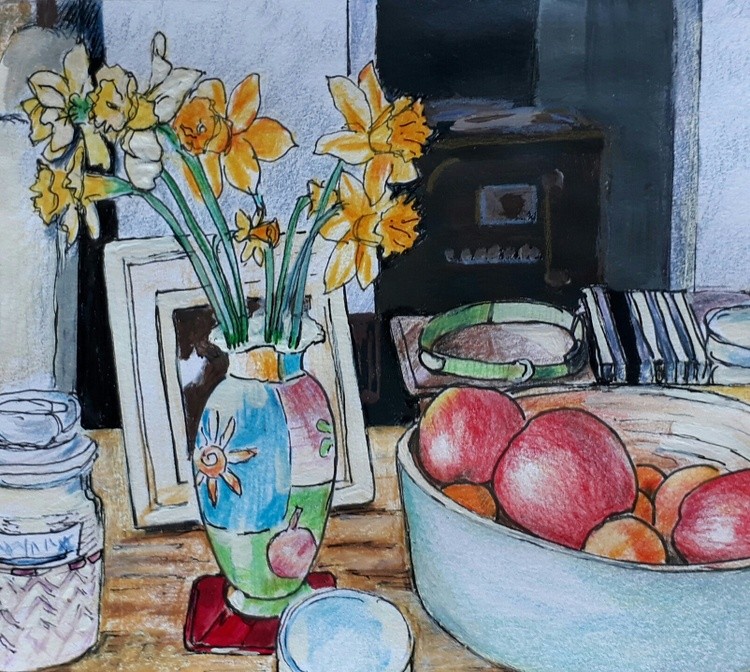 Still life with apples