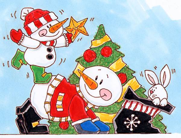 Snowmen Decorating tree